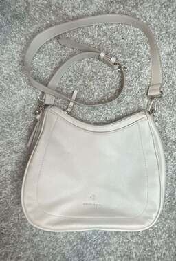 Nanette Lepore Beige Pebbled Faux Leather Crossbody Bag